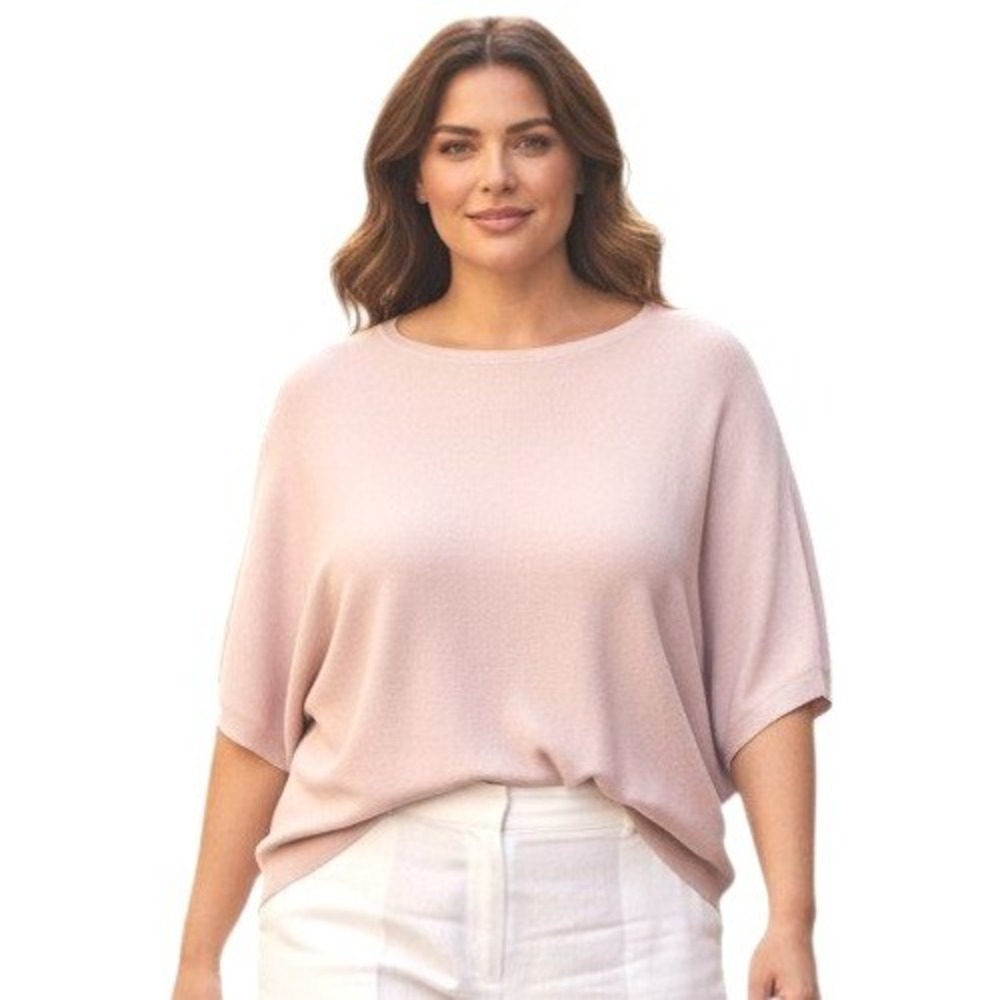 Quince Organic Cotton Cashmere Dolman Sleeve Womens 1X Breathable Minimalist Top